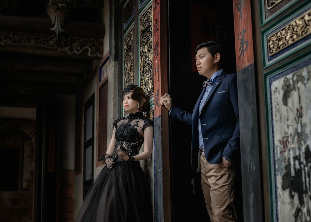 陳景蘭陽樓,得月樓,指推造型,復古瀏海,羽毛飾品,新祕miko,金門婚紗