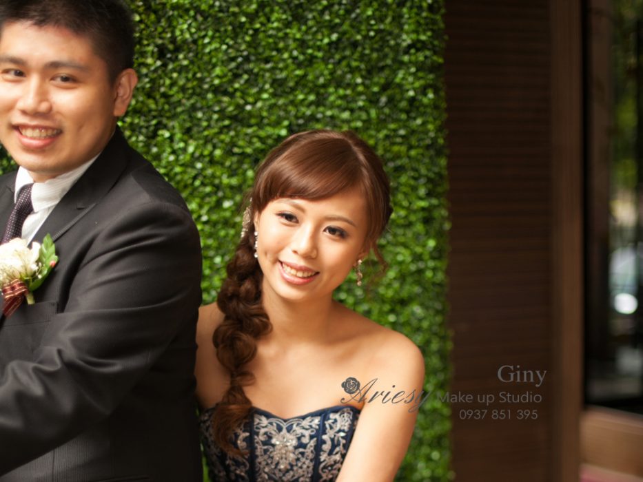 Giny,愛瑞思造型團隊,台中新娘秘書,新娘秘書,清透妝感,短髮造型,歐美手工飾品,旗袍造型,編髮,鮮花造型