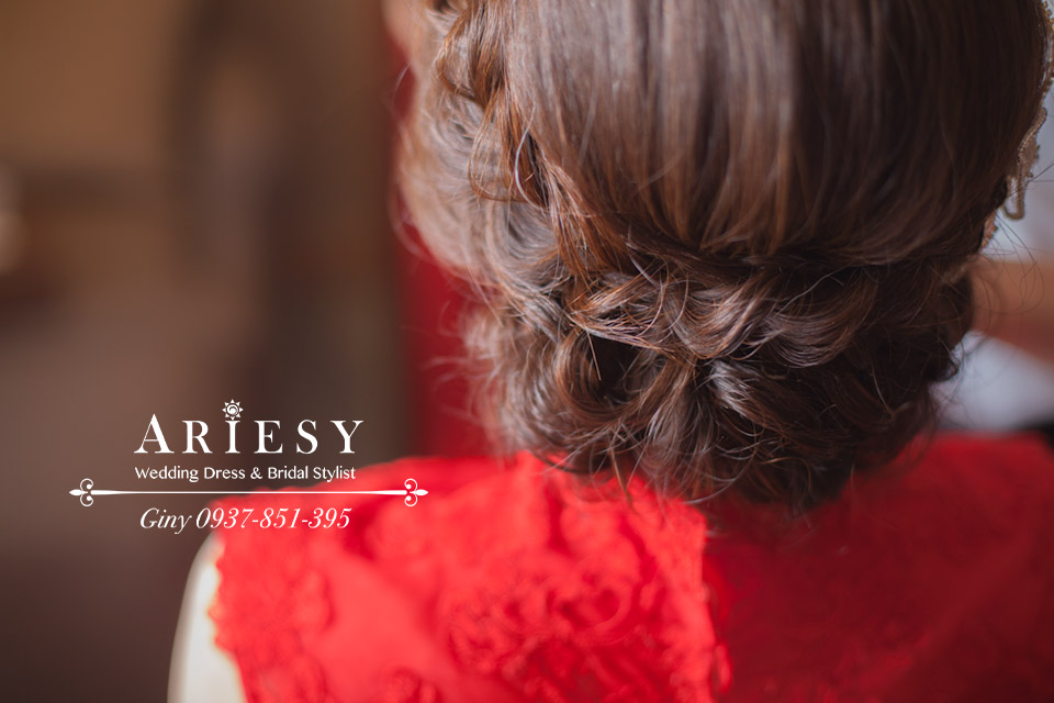 Giny,台北新娘秘書,新秘, Ariesy 愛瑞思品牌訂製手工婚紗,歐美風新娘造型,新莊翰品酒店