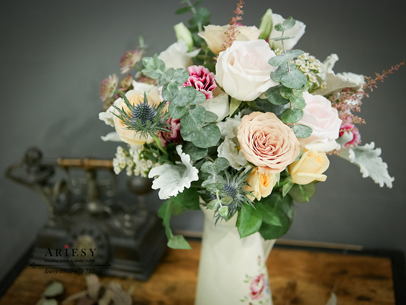 歐美捧花,新娘捧花,粉玫瑰捧花,奧斯汀捧花,Bridal bouquet