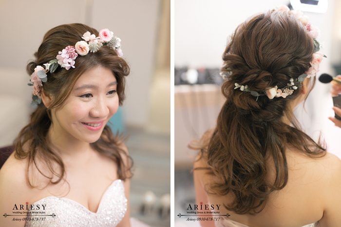 鮮花花圈,美式花圈造型,新娘花冠,新娘花圈造型,愛瑞思,Ariesy