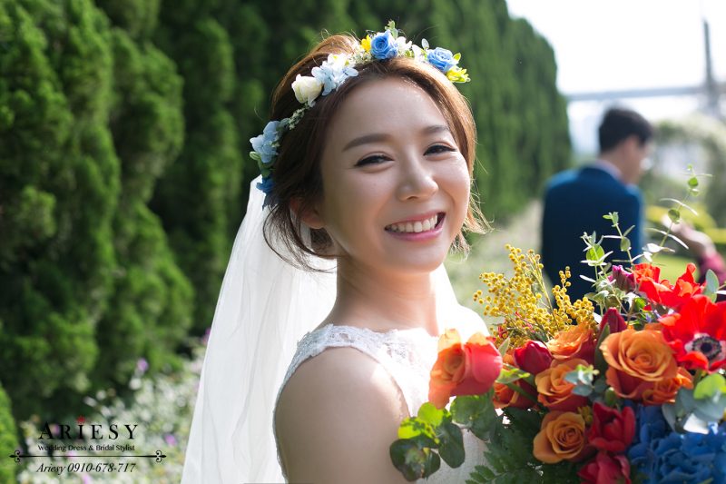 歐美新娘造型,新娘秘書,Ariesy,新娘妝髮,歐美捧花,短髮新娘造型,Bouquet