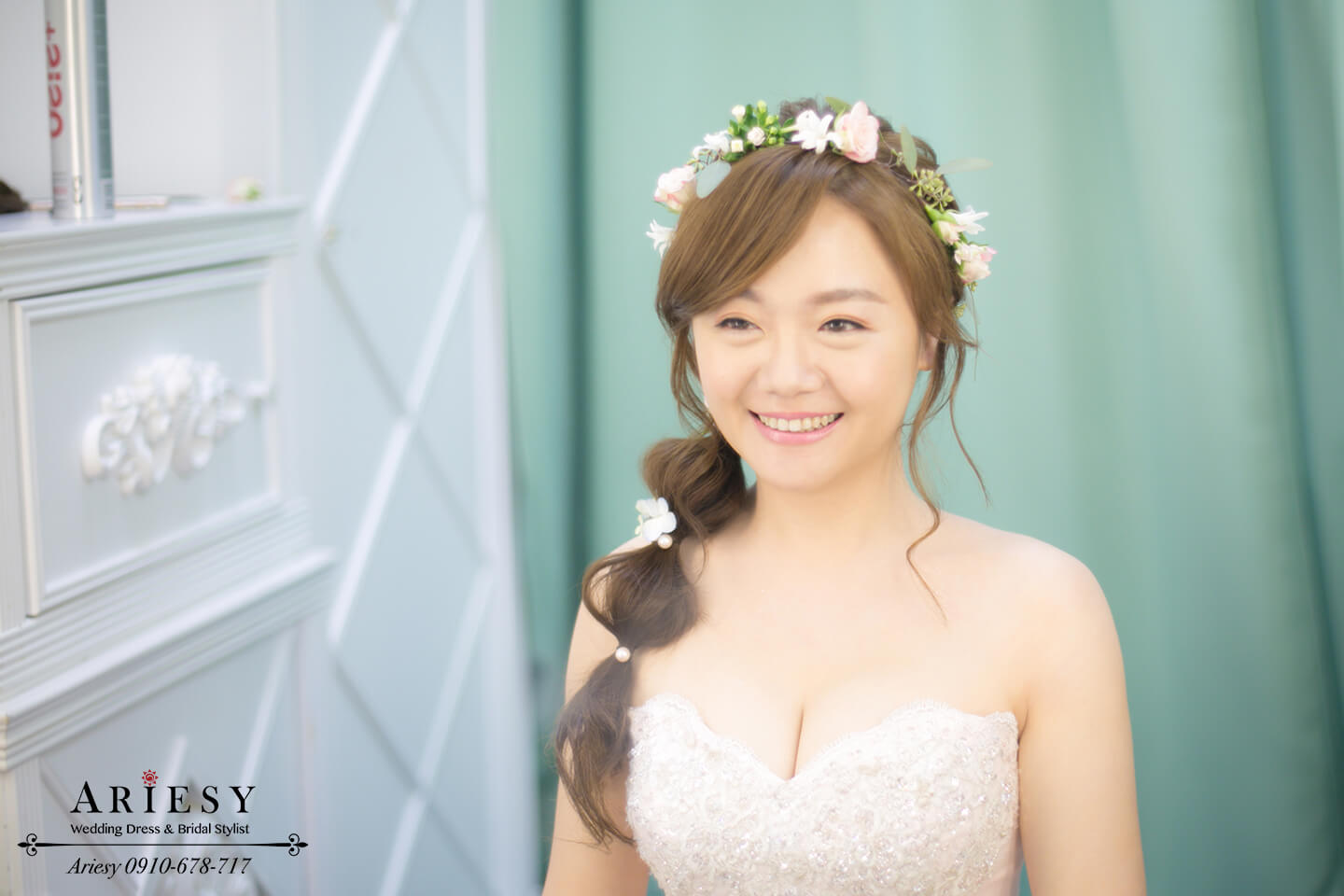 鮮花花圈,新娘花冠,新娘花環,新娘花圈造型,愛瑞思,Ariesy