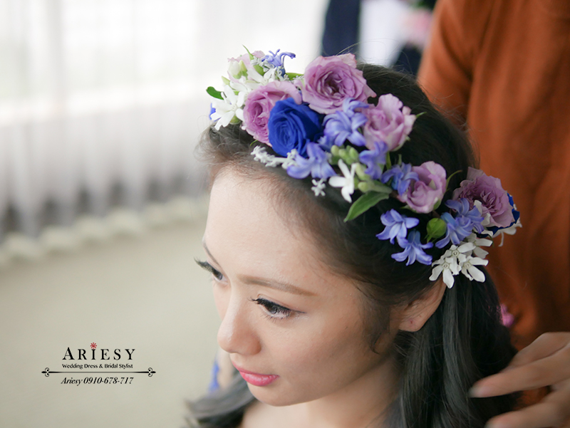 鮮花花圈,新娘花冠,新娘花環,新娘花圈造型,愛瑞思,Ariesy