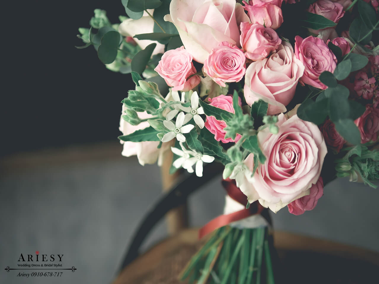 歐美捧花,美式捧花,粉玫瑰捧花,新娘捧花,Bridal bouquet