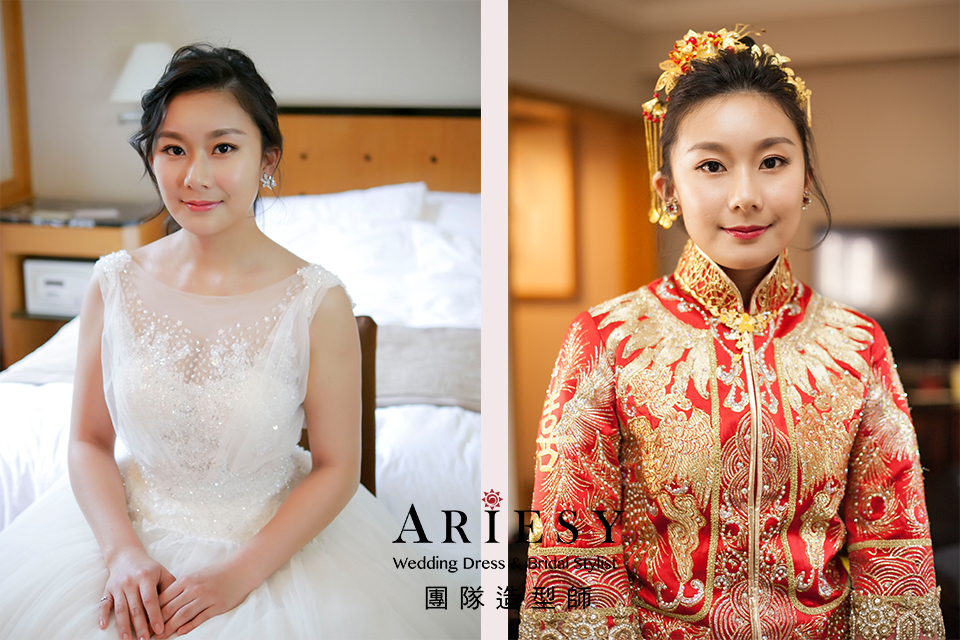 新秘花藝,新秘推薦,自然妝感,秀禾服造型,新娘造型