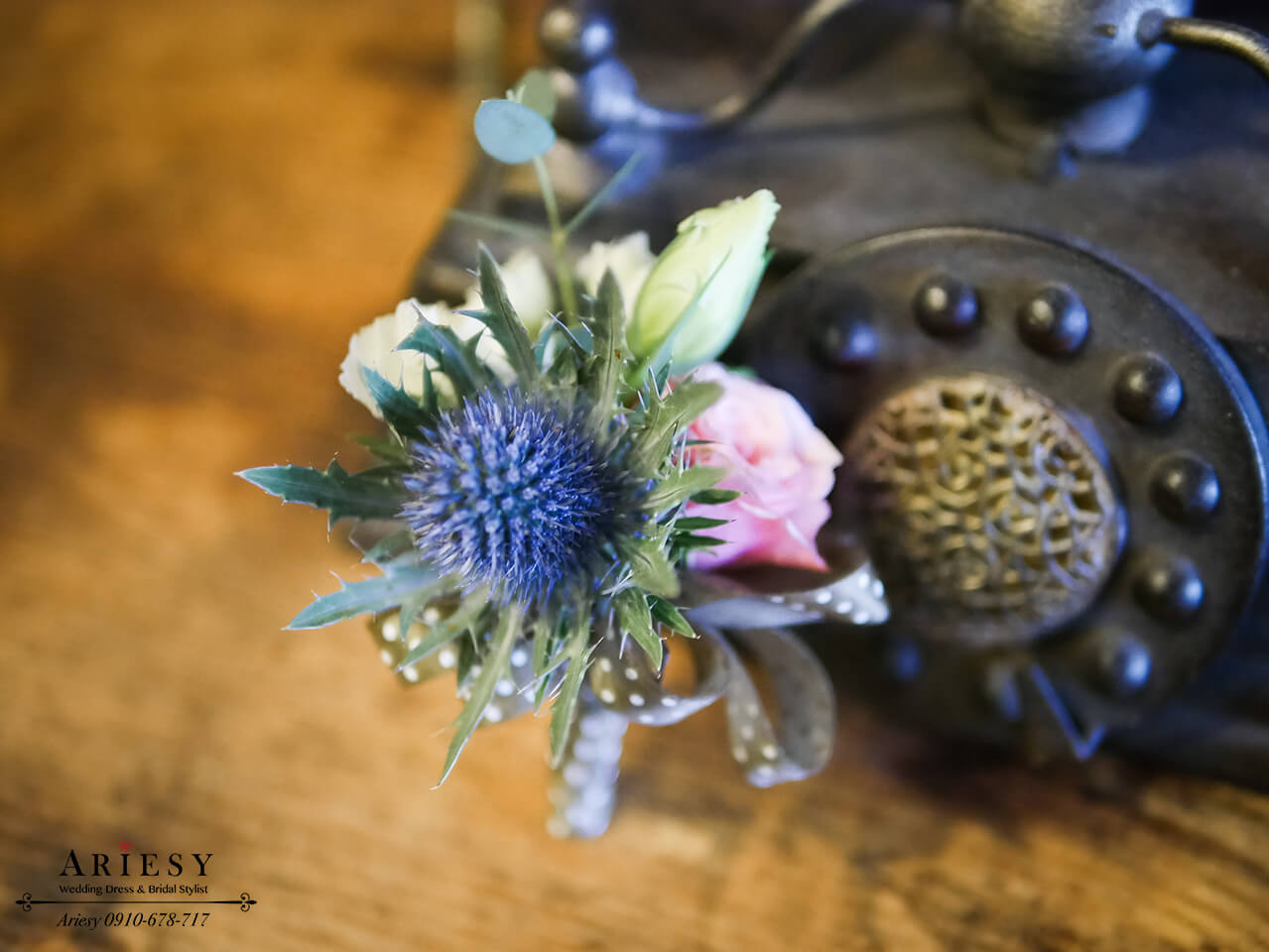 美式婚禮胸花,粉紅色胸花,主婚人胸花,新娘捧花,新郎胸花