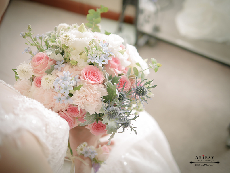 Bridal Bouquet,繽紛新娘捧花,日系新娘捧花,新娘秘書,台北新秘,粉色系新娘捧花