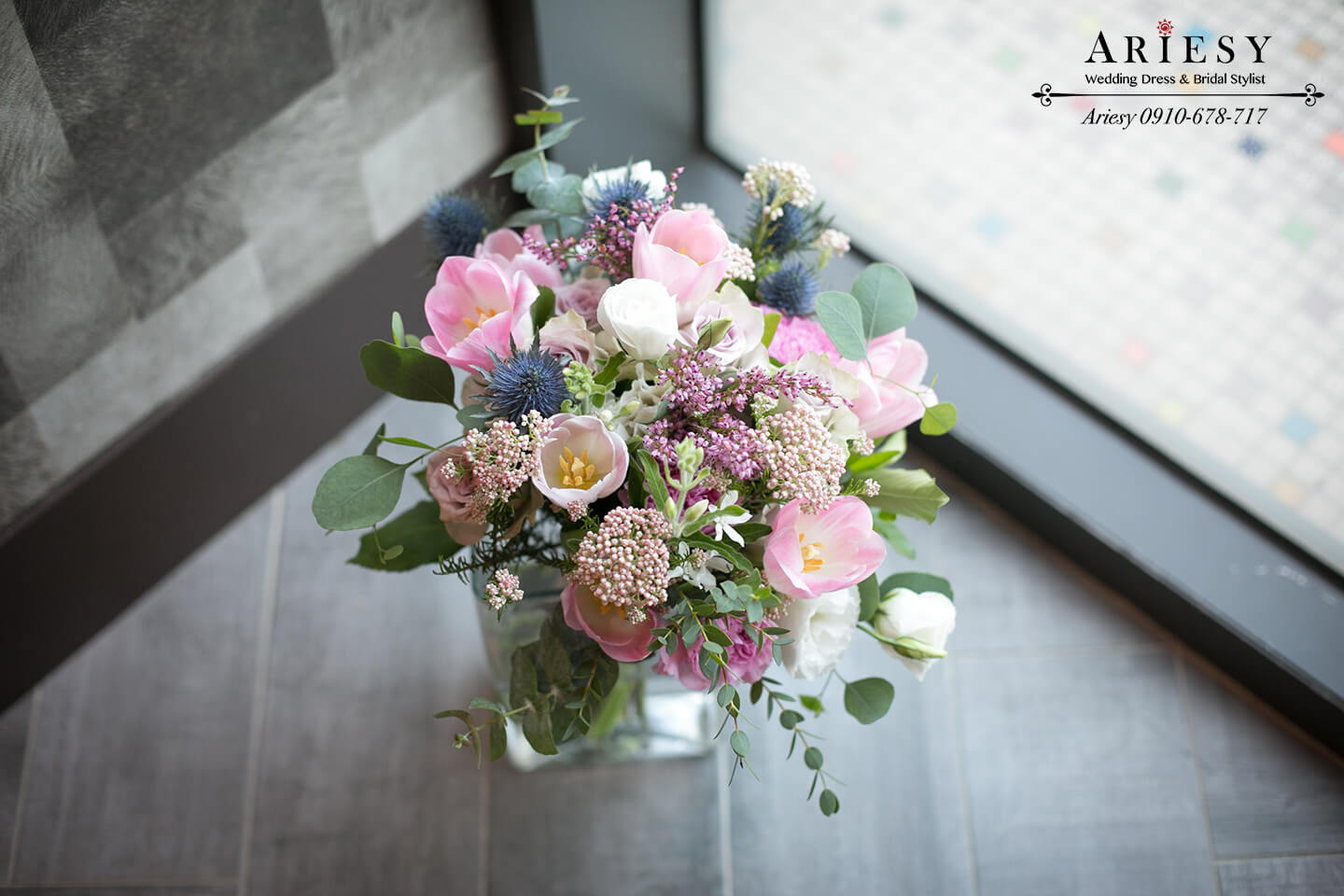 Bouquet of flowers, 歐美風美式捧花,甜美粉紫捧花,新娘秘書手作新娘捧花, bridal bouquet