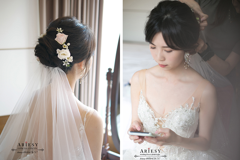 白紗新娘造型,新娘秘書,愛瑞思,ARIESY,鮮花新秘,編髮新秘,新娘捧花