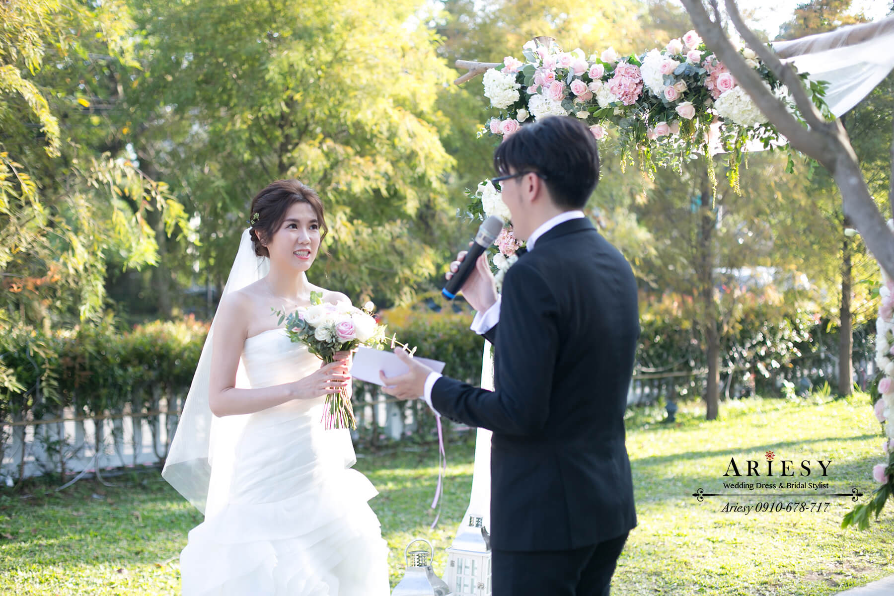 美式戶外證婚新娘造型,歐美新娘髮型,美式婚禮新娘,愛瑞思,ARIESY,陽明山戶外婚禮