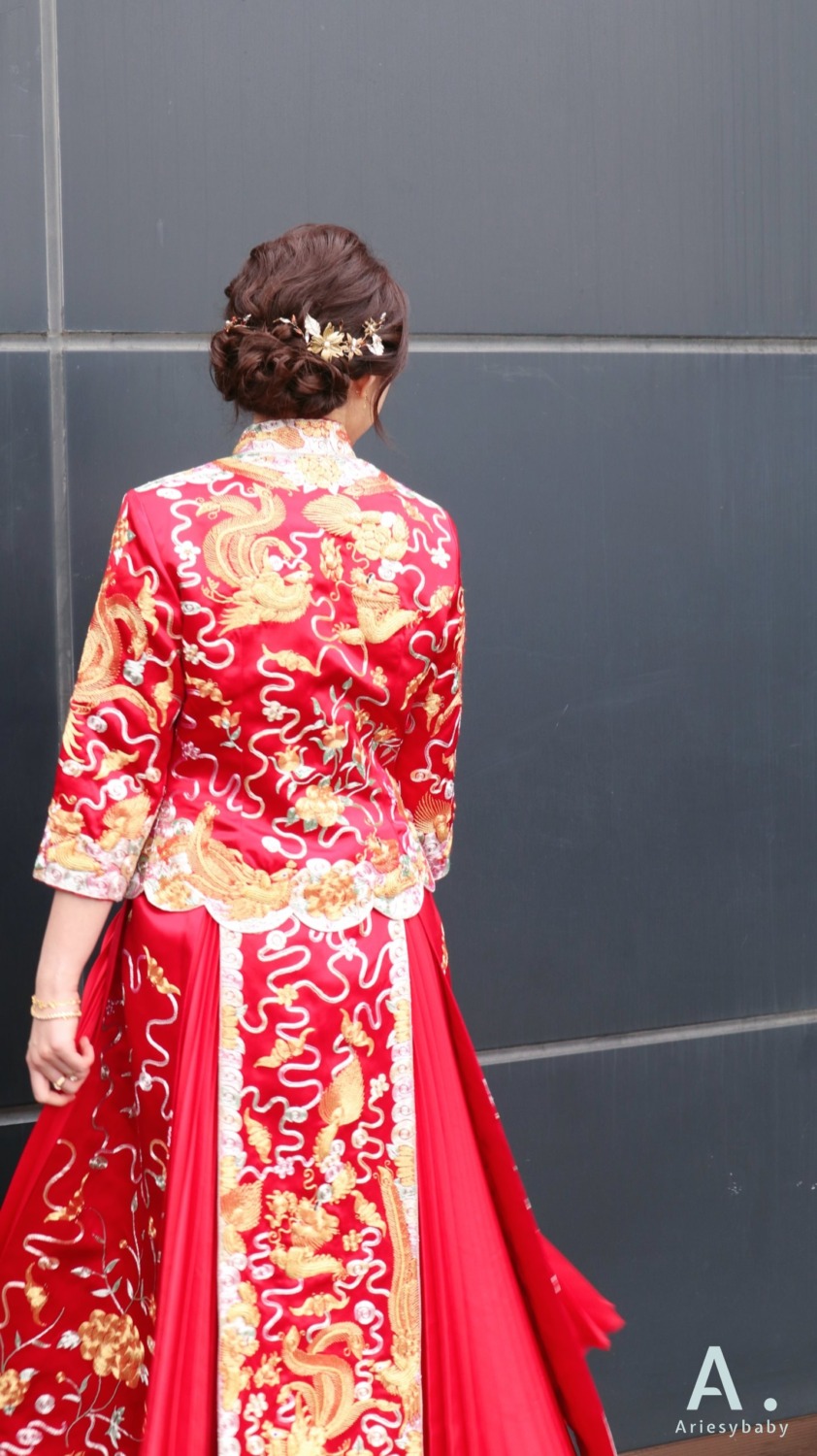 推薦新秘|中式龍鳳掛溫柔氣質好媳婦造型 BRIDE Ariel 台北新祕,新祕,新娘秘書,龍鳳掛,文定造型,中式造型,Ariesybaby造型團隊,清透妝感,新娘造型
