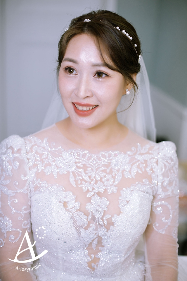 台北蘇菲雅婚紗,韓風白紗新娘造型,新娘秘書,韓系清透立體新娘妝感,嘉義新秘,Ariesy新秘