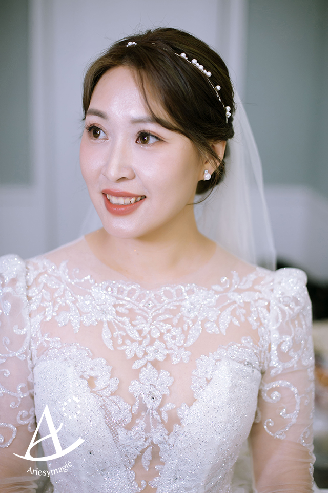 台北蘇菲雅婚紗,韓風白紗新娘造型,新娘秘書,韓系清透立體新娘妝感,嘉義新秘,Ariesy新秘