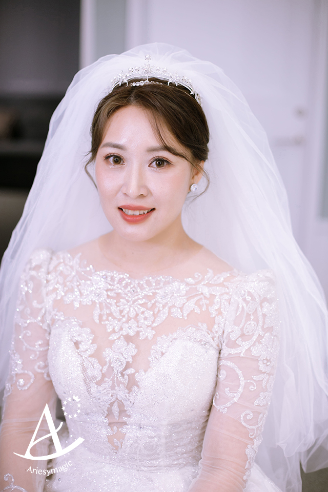 台北蘇菲雅婚紗,韓風白紗新娘造型,新娘秘書,韓系清透立體新娘妝感,嘉義新秘,Ariesy新秘