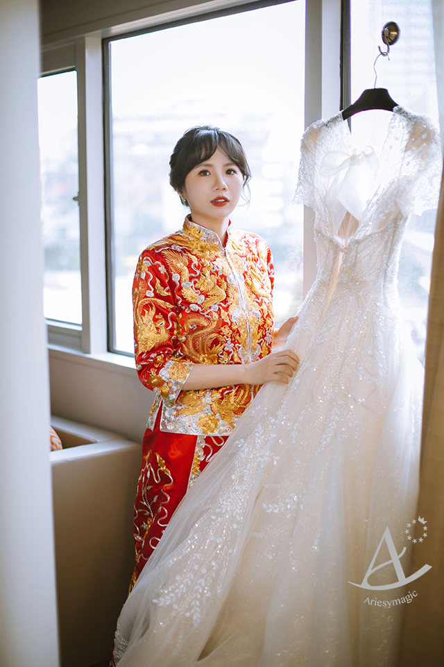 黑髮新娘造型,文定儀式,將有喜事龍鳳褂,ariesy新娘秘書,君悅飯店婚禮,台北新秘