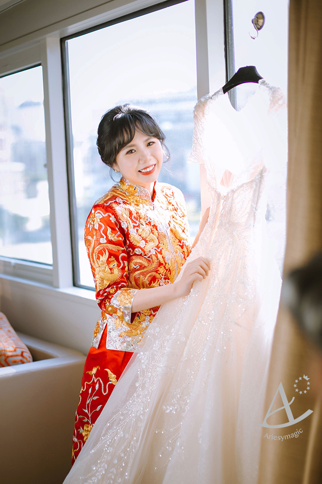 黑髮新娘造型,文定儀式,將有喜事龍鳳褂,ariesy新娘秘書,君悅飯店婚禮,台北新秘