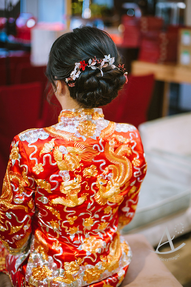 黑髮新娘造型,文定儀式,將有喜事龍鳳褂,ariesy新娘秘書,君悅飯店婚禮,台北新秘
