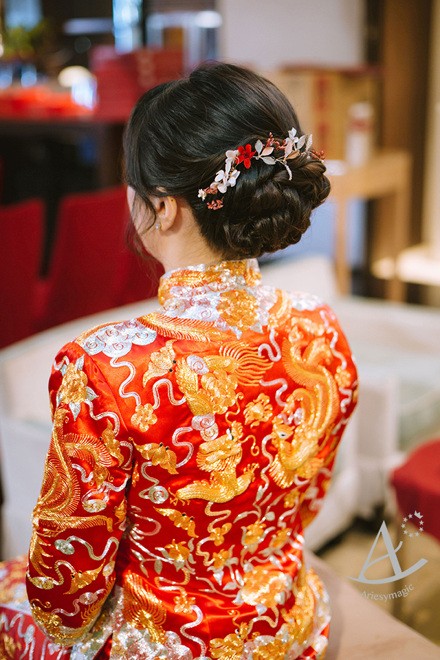 黑髮新娘造型,文定儀式,將有喜事龍鳳褂,ariesy新娘秘書,君悅飯店婚禮,台北新秘