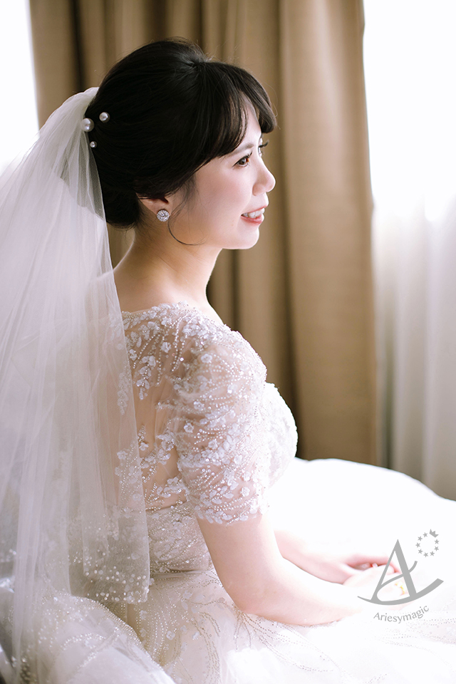黑髮短髮新娘造型,戶外婚禮,韓風婚紗,LIVIA BRIDE莉維亞歐美頂級手工婚紗,ariesy新娘秘書,君悅飯店婚禮,台北新秘