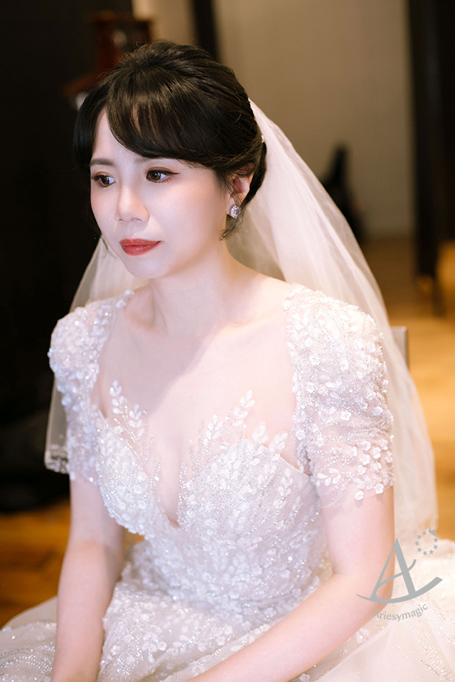 黑髮短髮新娘造型,戶外婚禮,韓風婚紗,LIVIA BRIDE莉維亞歐美頂級手工婚紗,ariesy新娘秘書,君悅飯店婚禮,台北新秘