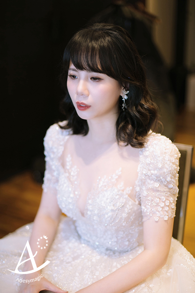 黑髮短髮新娘造型,戶外婚禮,韓風婚紗,LIVIA BRIDE莉維亞歐美頂級手工婚紗,ariesy新娘秘書,君悅飯店婚禮,台北新秘