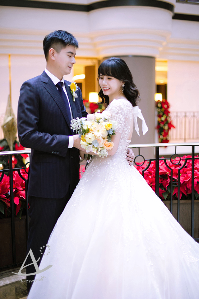 黑髮短髮新娘造型,戶外婚禮,韓風婚紗,LIVIA BRIDE莉維亞歐美頂級手工婚紗,ariesy新娘秘書,君悅飯店婚禮,台北新秘