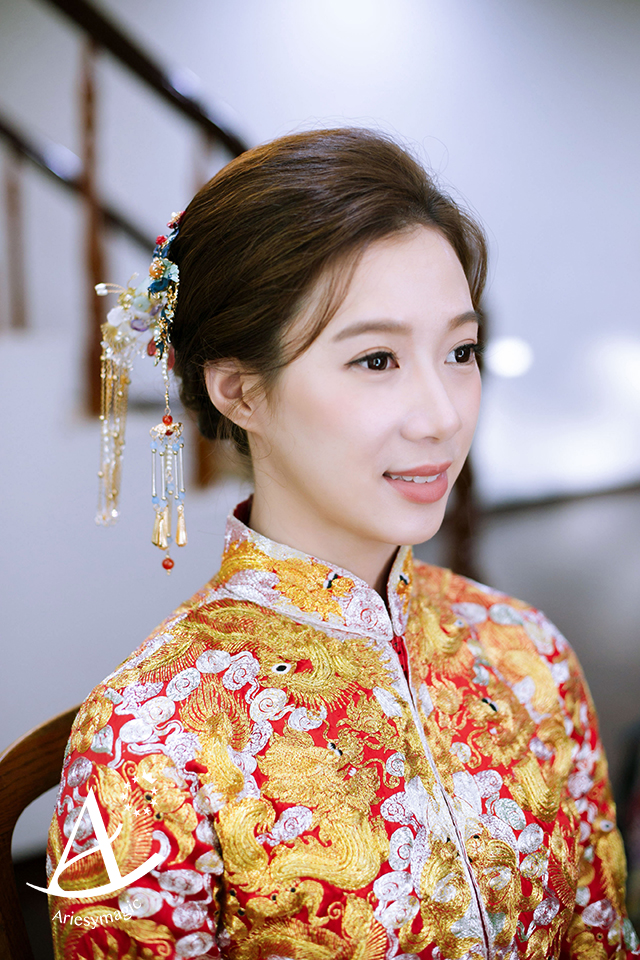 將有喜事龍鳳褂,桃園新秘,新秘推薦,愛瑞思,Ariesy,文定儀式新娘造型