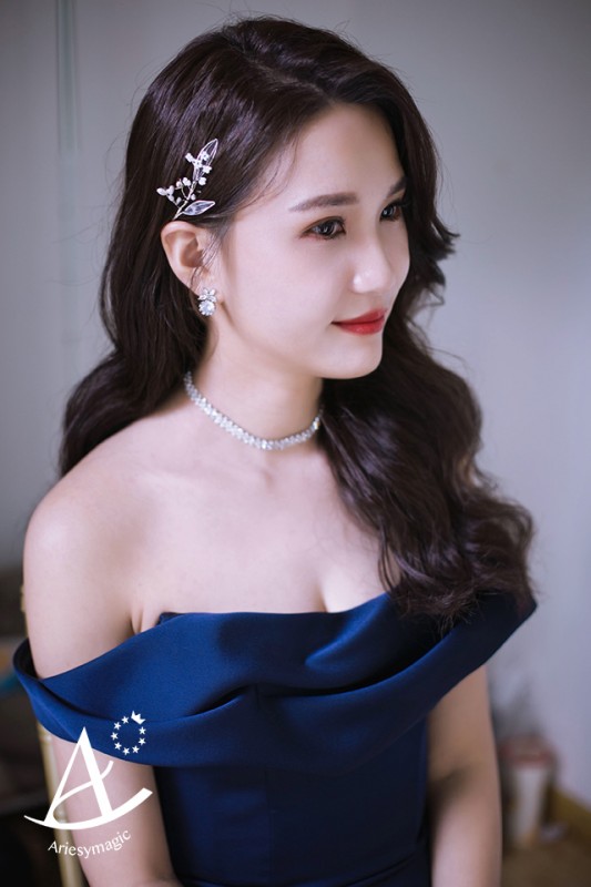 蒂米琪婚紗,深藍色禮服新娘造型,台北新秘,陽明山club63,美式戶外婚禮,,Ariesy愛瑞思新娘秘書