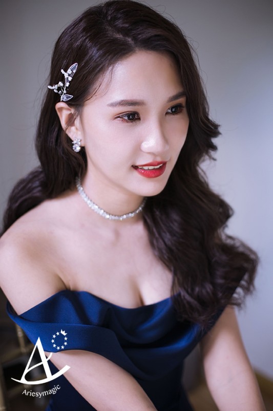 蒂米琪婚紗,深藍色禮服新娘造型,台北新秘,陽明山club63,美式戶外婚禮,,Ariesy愛瑞思新娘秘書