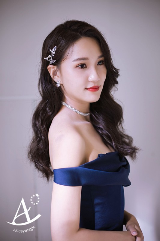 蒂米琪婚紗,深藍色禮服新娘造型,台北新秘,陽明山club63,美式戶外婚禮,,Ariesy愛瑞思新娘秘書
