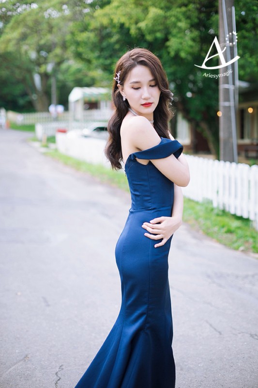 蒂米琪婚紗,深藍色禮服新娘造型,台北新秘,陽明山club63,美式戶外婚禮,,Ariesy愛瑞思新娘秘書