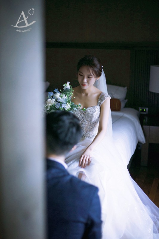 韓系白紗迎娶新娘造型,新娘秘書,新秘愛瑞思Ariesy,北投麗禧溫泉酒店,SSPOSA婚紗,清透自然新娘妝感