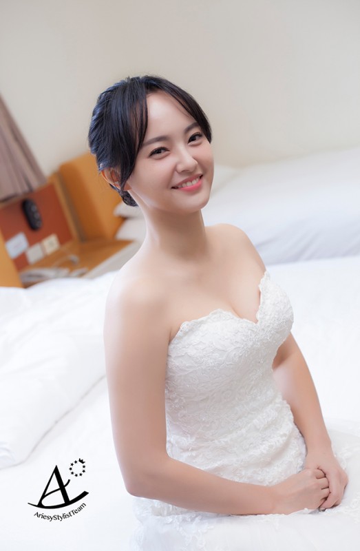 白紗造型,馬祖新秘,新娘造型,黑髮新娘,短髮造型