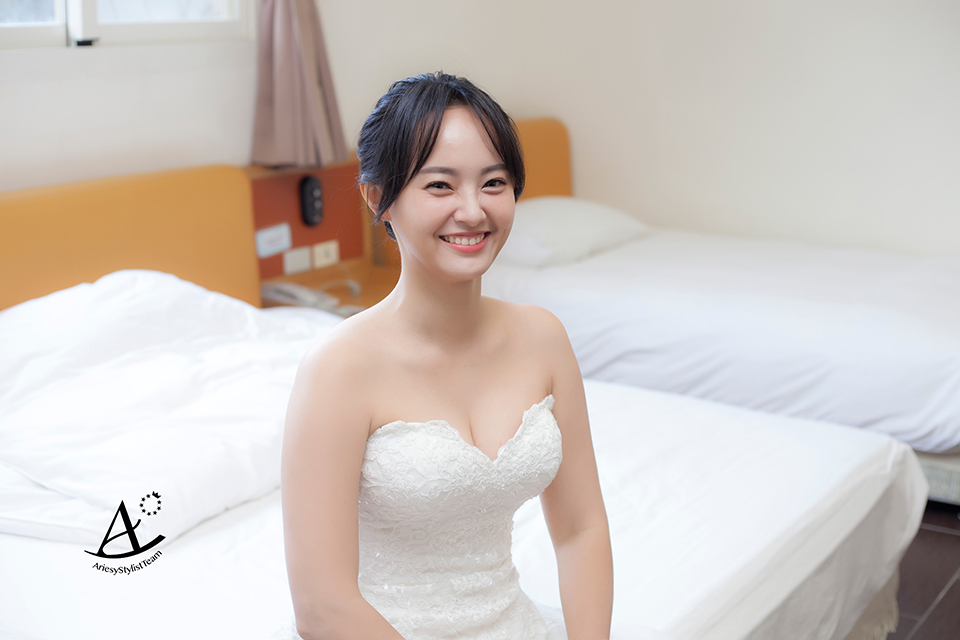 白紗造型,馬祖新秘,新娘造型,黑髮新娘,短髮造型