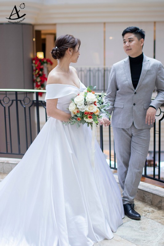 新娘秘書,新秘,台北新秘,君悅飯店戶外婚禮,新娘韓系妝感,證婚白紗造型