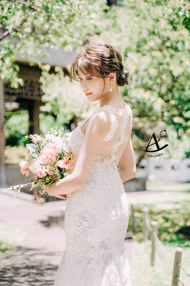 低盤髮婚紗造型,新娘造型,韓式新娘髮,鮮花新秘,新娘秘書,新秘推薦