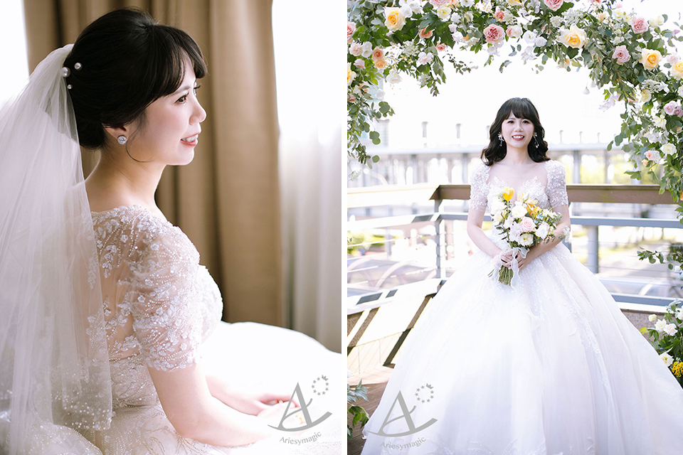 LIVIA BRIDE莉維亞歐美頂級手工婚紗,韓風婚紗,新秘愛瑞思,ariesy新娘秘書,君悅飯店婚禮,短髮新娘造型