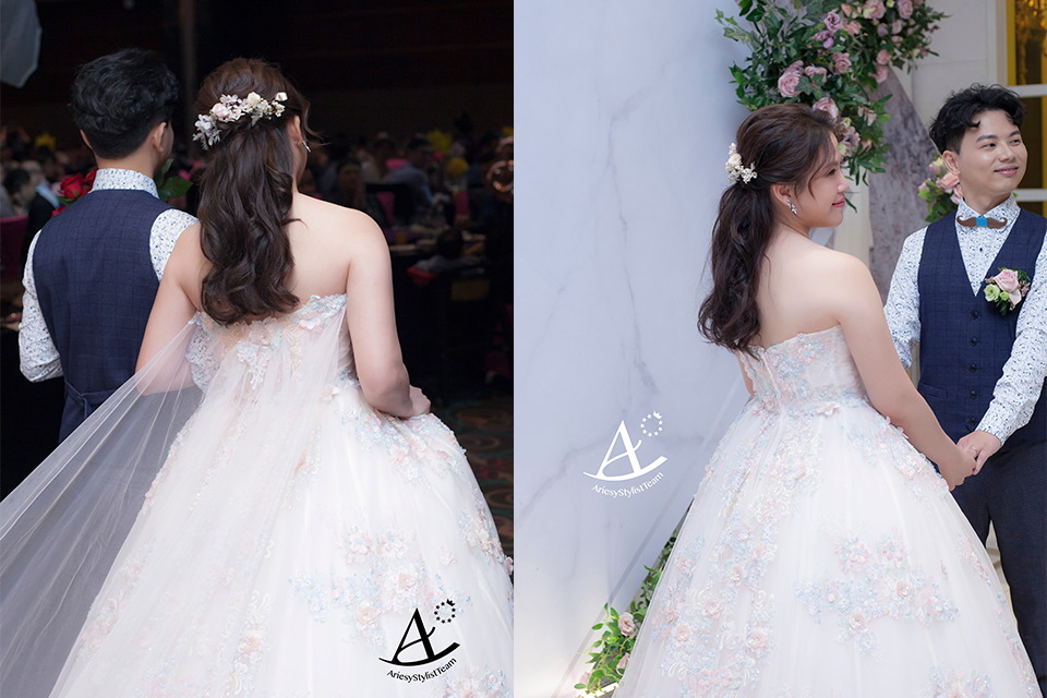 花藝新娘,台北新祕,新祕Hanya,新娘造型,編髮新秘