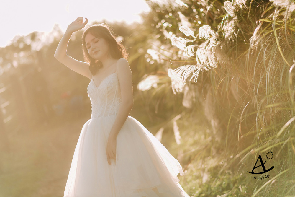 短髮新娘造型,擎天岡婚紗,逆光婚紗,鮮花新秘,新娘秘書,新秘推薦