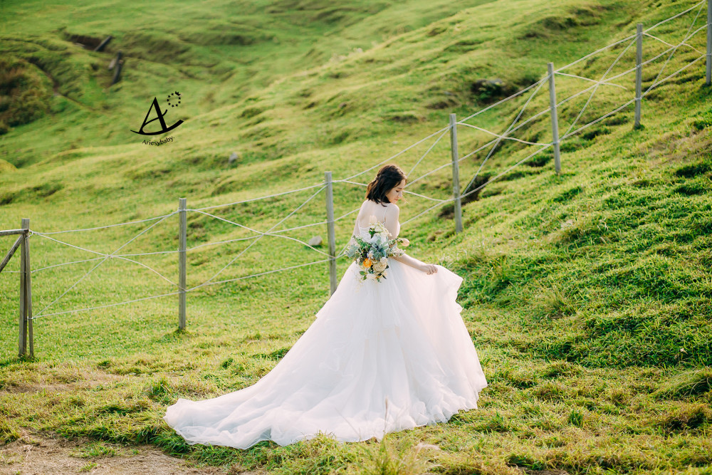短髮新娘造型,擎天岡婚紗,逆光婚紗,鮮花新秘,新娘秘書,新秘推薦