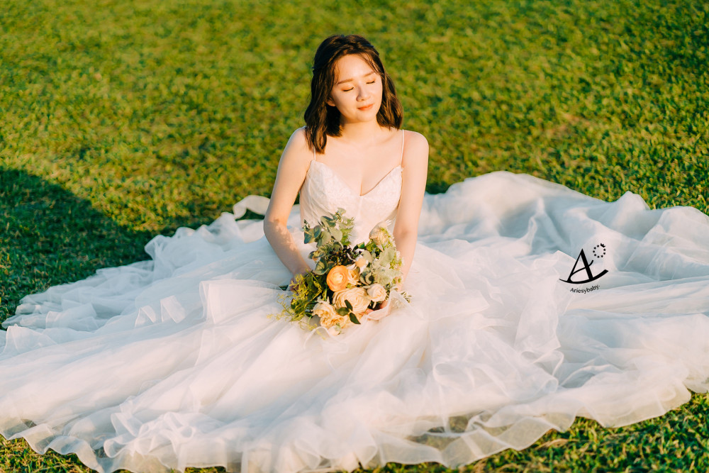 短髮新娘造型,擎天岡婚紗,逆光婚紗,鮮花新秘,新娘秘書,新秘推薦