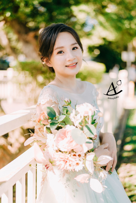 短髮新娘造型,擎天岡婚紗,逆光婚紗,鮮花新秘,新娘秘書,新秘推薦