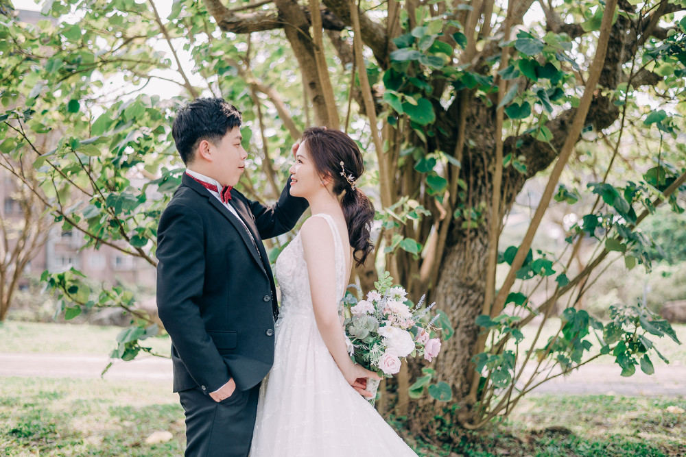白紗造型、自然互動婚紗照、自然輕透妝感、Ariesy品牌婚紗、自助婚紗、Nica
