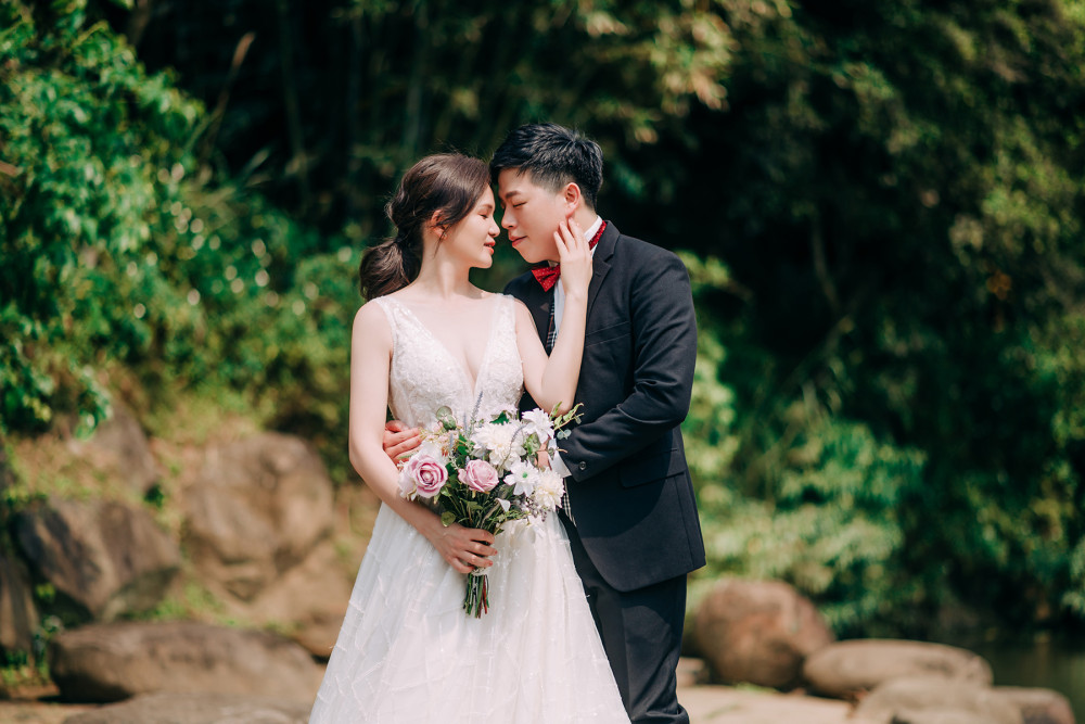 白紗造型、自然互動婚紗照、自然輕透妝感、Ariesy品牌婚紗、自助婚紗、Nica