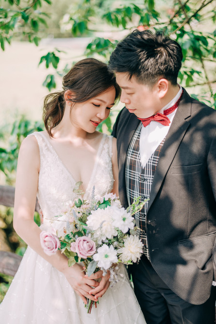 白紗造型、自然互動婚紗照、自然輕透妝感、Ariesy品牌婚紗、自助婚紗、Nica