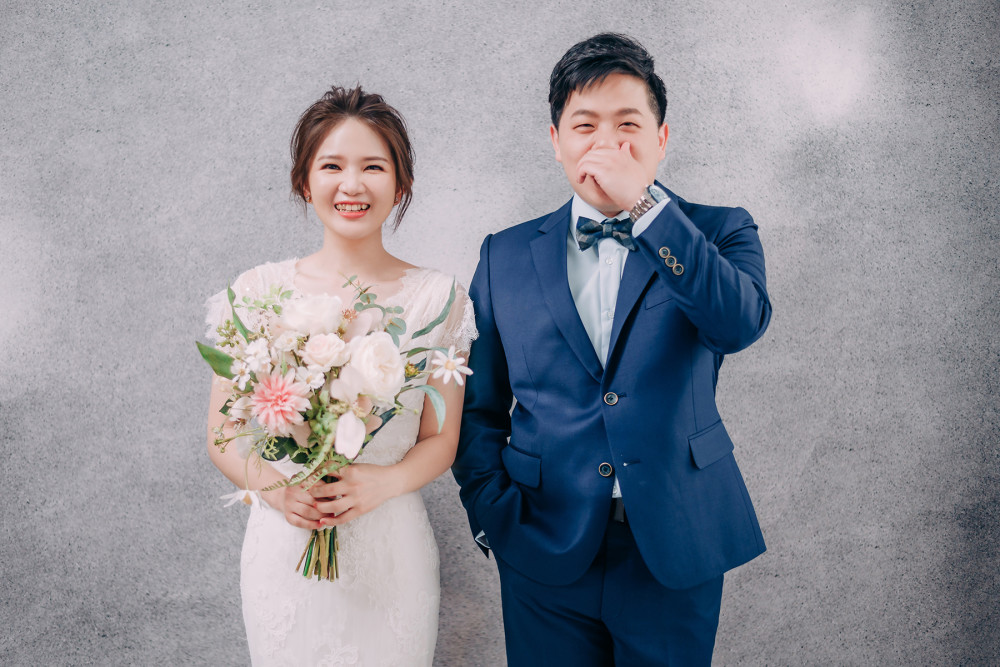 白紗造型、自然互動婚紗照、自然輕透妝感、Ariesy品牌婚紗、自助婚紗、Nica
