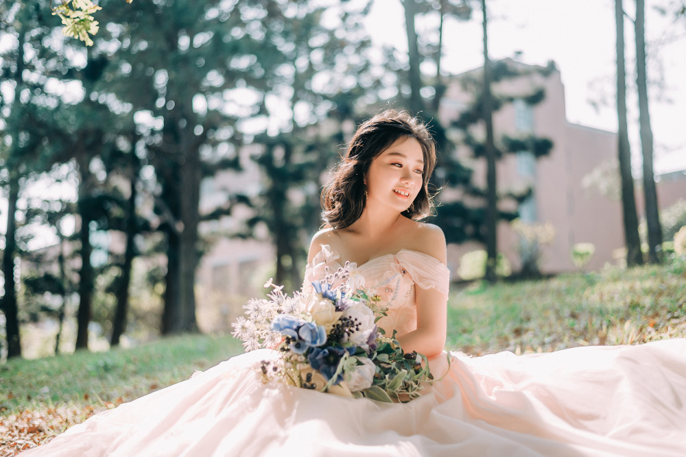 國小婚紗照、林口體育大學、自然輕透妝感、Ariesy品牌婚紗、自助婚紗、Nica