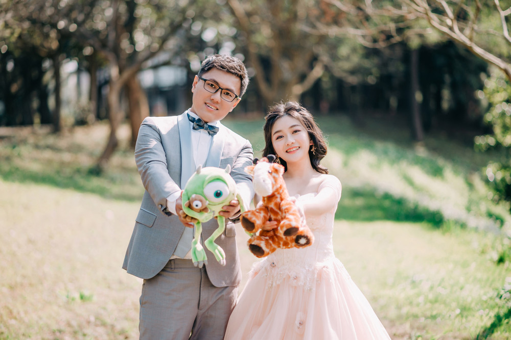 國小婚紗照、林口體育大學、自然輕透妝感、Ariesy品牌婚紗、自助婚紗、Nica