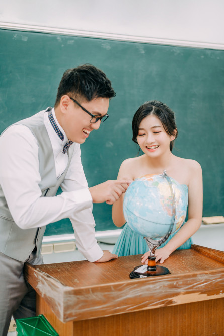 國小婚紗照、林口體育大學、自然輕透妝感、Ariesy品牌婚紗、自助婚紗、Nica